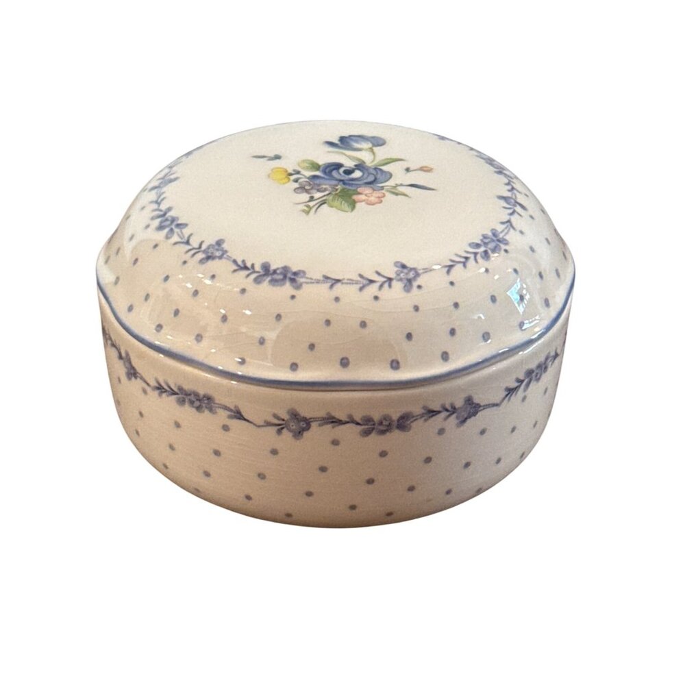 vintage Nikko Floral Ceramic Dish With Lid Microwave Safe Blue Floral Pattern Ja
